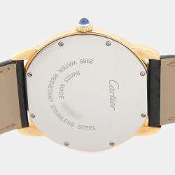 Pre Owned Cartier Ronde Solo W6700455 Quartz White Gold Men's Wristwatch 36mm