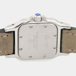 Pre Owned Cartier Santos W200124D Quartz Cream Stainless Steel and Gold Men's Wristwatch 35mm