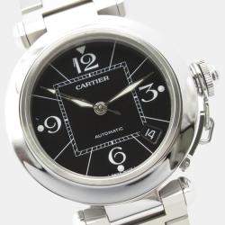 Pre Owned Cartier Pasha C de Cartier W31076M7 Automatic Black Stainless Steel Women's Wristwatch 35 mm