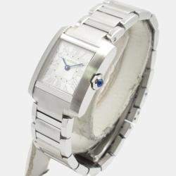 Pre Owned Cartier Tank Francaise WSTA0065 Quartz Silver Stainless Steel Women's Wristwatch 21 mm