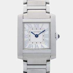 Pre Owned Cartier Tank Francaise WSTA0065 Quartz Silver Stainless Steel Women's Wristwatch 21 mm