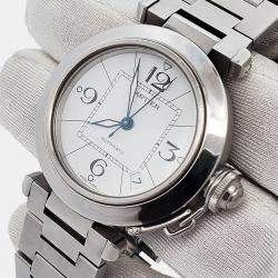 Pre Owned Cartier Pasha C 2324 W31074M7 Automatic White Stainless Steel Women's Wristwatch 35 mm