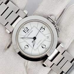 Pre Owned Cartier Pasha C 2324 W31074M7 Automatic White Stainless Steel Women's Wristwatch 35 mm
