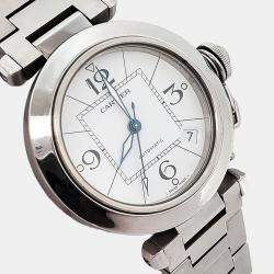 Pre Owned Cartier Pasha C 2324 W31074M7 Automatic White Stainless Steel Women's Wristwatch 35 mm