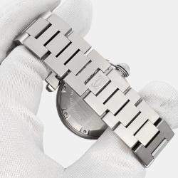 Pre Owned Cartier Pasha C 2324 W31074M7 Automatic White Stainless Steel Women's Wristwatch 35 mm