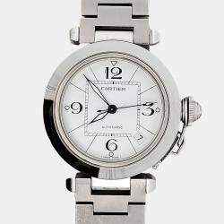 Pre Owned Cartier Pasha C 2324 W31074M7 Automatic White Stainless Steel Women's Wristwatch 35 mm