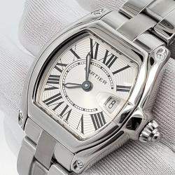 Pre Owned Cartier Roadster W62016V3 Quartz Silver Stainless Steel Women's Wristwatch 30 mm