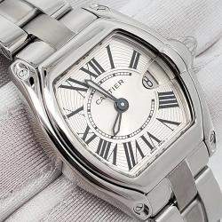 Pre Owned Cartier Roadster W62016V3 Quartz Silver Stainless Steel Women's Wristwatch 30 mm