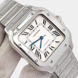 Pre Owned Cartier Santos WSSA0010 Automatic Silver Stainless Steel Women's Wristwatch 35 mm