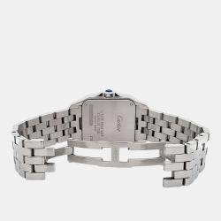 Pre Owned Cartier Santos Demoiselle W25065Z5 Quartz White Stainless Steel Women's Wristwatch 26 mm