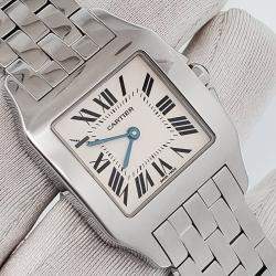 Pre Owned Cartier Santos Demoiselle W25065Z5 Quartz White Stainless Steel Women's Wristwatch 26 mm
