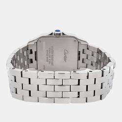 Pre Owned Cartier Santos Demoiselle W25065Z5 Quartz White Stainless Steel Women's Wristwatch 26 mm