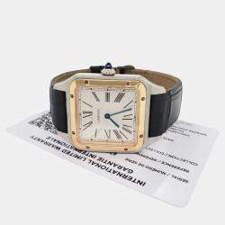 Pre Owned Cartier Santos Dumont Large W2SA0011 Quartz 18k Rose Gold Stainless Steel Women's Wristwatch 31 mm