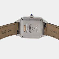 Pre Owned Cartier Santos Dumont Large W2SA0011 Quartz 18k Rose Gold Stainless Steel Women's Wristwatch 31 mm