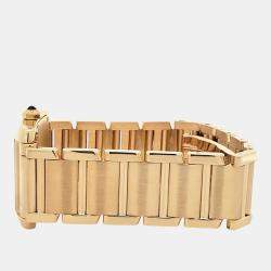 Pre Owned Cartier Tank Francaise W50003N2 Quartz White 18k Yellow Gold Women's Wristwatch 25 mm