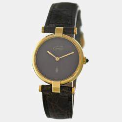 مملوكة مسبقًا Cartier Must de Vermeil 18130719 Quartz Burgundy 18k Gold electroplated 925 Silver Women's Wristwatch 24 mm