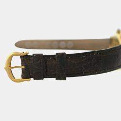 مملوكة مسبقًا Cartier Must de Vermeil 18130719 Quartz Burgundy 18k Gold electroplated 925 Silver Women's Wristwatch 24 mm