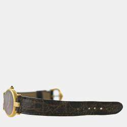 مملوكة مسبقًا Cartier Must de Vermeil 18130719 Quartz Burgundy 18k Gold electroplated 925 Silver Women's Wristwatch 24 mm