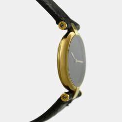 مملوكة مسبقًا Cartier Must de Vermeil 18130719 Quartz Burgundy 18k Gold electroplated 925 Silver Women's Wristwatch 24 mm