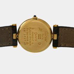 مملوكة مسبقًا Cartier Must de Vermeil 18130719 Quartz Burgundy 18k Gold electroplated 925 Silver Women's Wristwatch 24 mm