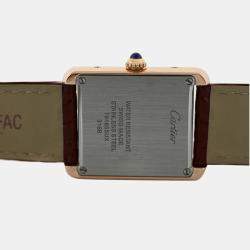 Pre Owned Cartier Tank Solo W5200024 Quartz White 18k rose gold steel Women's Wristwatch 45 mm