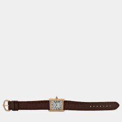 Pre Owned Cartier Tank Solo W5200024 Quartz White 18k rose gold steel Women's Wristwatch 45 mm