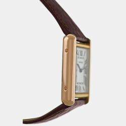 Pre Owned Cartier Tank Solo W5200024 Quartz White 18k rose gold steel Women's Wristwatch 45 mm