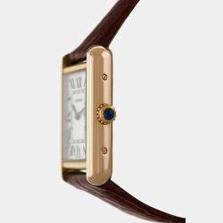Pre Owned Cartier Tank Solo W5200024 Quartz White 18k rose gold steel Women's Wristwatch 45 mm