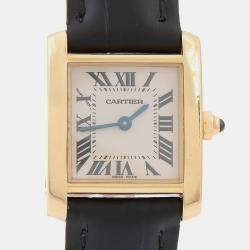Pre Owned Cartier Tank Francaise W5000256 Quartz Yellow Gold Women's Wristwatch 18.5 mm