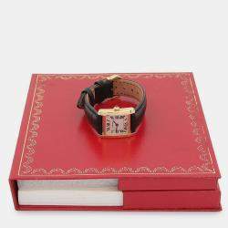 Pre Owned Cartier Tank Francaise W5000256 Quartz Yellow Gold Women's Wristwatch 18.5 mm