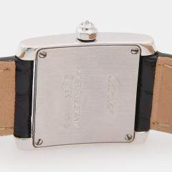 Pre Owned Cartier Tank Francaise Diamond WE100251 Quartz White Gold Stainless Steel Women's Wristwatch 18.5 mm