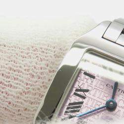 Pre Owned Cartier Santos Demoiselle W2510002 Quartz Purple Stainless Steel Women's Wristwatch 28 mm