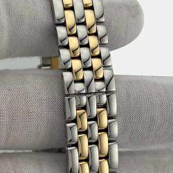 Pre Owned Cartier Panthere Medium W2PN0019 Quartz White 18k Yellow Gold Stainless Steel Women's Wristwatch 29 mm