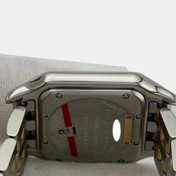 Pre Owned Cartier Panthere Medium W2PN0019 Quartz White 18k Yellow Gold Stainless Steel Women's Wristwatch 29 mm