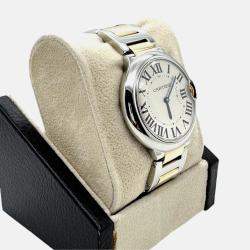 Pre Owned Cartier Ballon Bleu W69008Z3 Automatic Silver 18k Yellow Gold Stainless Steel Unisex Wristwatch 36 mm