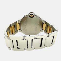 Pre Owned Cartier Ballon Bleu W69008Z3 Automatic Silver 18k Yellow Gold Stainless Steel Unisex Wristwatch 36 mm