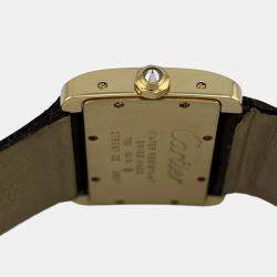 Pre Owned Cartier Tank Divan 2601 Quartz White Diamonds 18k Yellow Gold Women's Wristwatch 45 mm