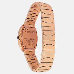 Pre Owned Cartier Baignoire W8000005 Quartz Silver Dial 18k Rose Gold Women's Wristwatch 23 mm