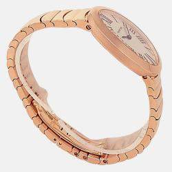 Pre Owned Cartier Baignoire W8000005 Quartz Silver Dial 18k Rose Gold Women's Wristwatch 23 mm