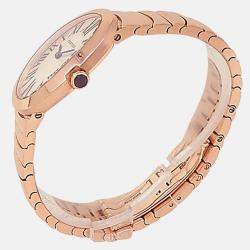 Pre Owned Cartier Baignoire W8000005 Quartz Silver Dial 18k Rose Gold Women's Wristwatch 23 mm