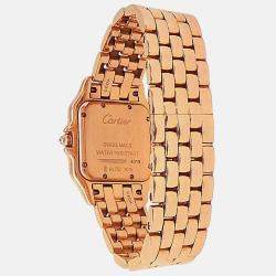 Pre Owned Cartier Panthere WJPN0009 Quartz Silver Dial 18k Rose Gold Diamond Women's Wristwatch 27 mm