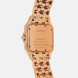 Pre Owned Cartier Panthere WJPN0009 Quartz Silver Dial 18k Rose Gold Diamond Women's Wristwatch 27 mm