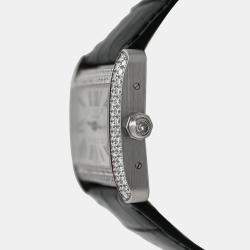Pre Owned Cartier Tank Divan 2614 WA301356 Quartz Diamonds 18K White Gold Women's Wristwatch 38 mm