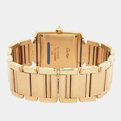 Pre Owned Cartier Tank Francaise WE101051 Automatic Factory Diamond Dial 18k Yellow Gold Women's Wristwatch 28 mm