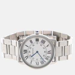 Pre Owned Cartier Ronde Solo W6701005 Automatic White Stainless Steel Men's Wristwatch 36mm