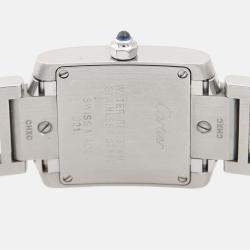 Pre Owned Cartier Tank Franaise W51008Q3 Quartz White Stainless Steel Women's Wristwatch 25mm