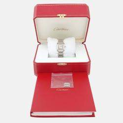Pre Owned Cartier Tank Franaise W51008Q3 Quartz White Stainless Steel Women's Wristwatch 25mm