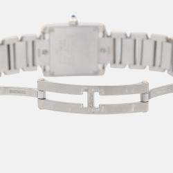 Pre Owned Cartier Tank Franaise W51008Q3 Quartz White Stainless Steel Women's Wristwatch 25mm