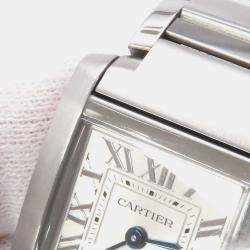 Pre Owned ساعة يد نسائية كارتييه تانك فرونسيه WSTA0065 ستانلس ستيل فضية كوارتز 21 مم