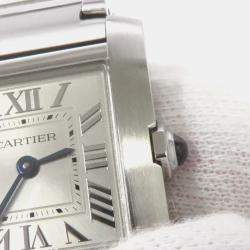 Pre Owned ساعة يد نسائية كارتييه تانك فرونسيه WSTA0065 ستانلس ستيل فضية كوارتز 21 مم